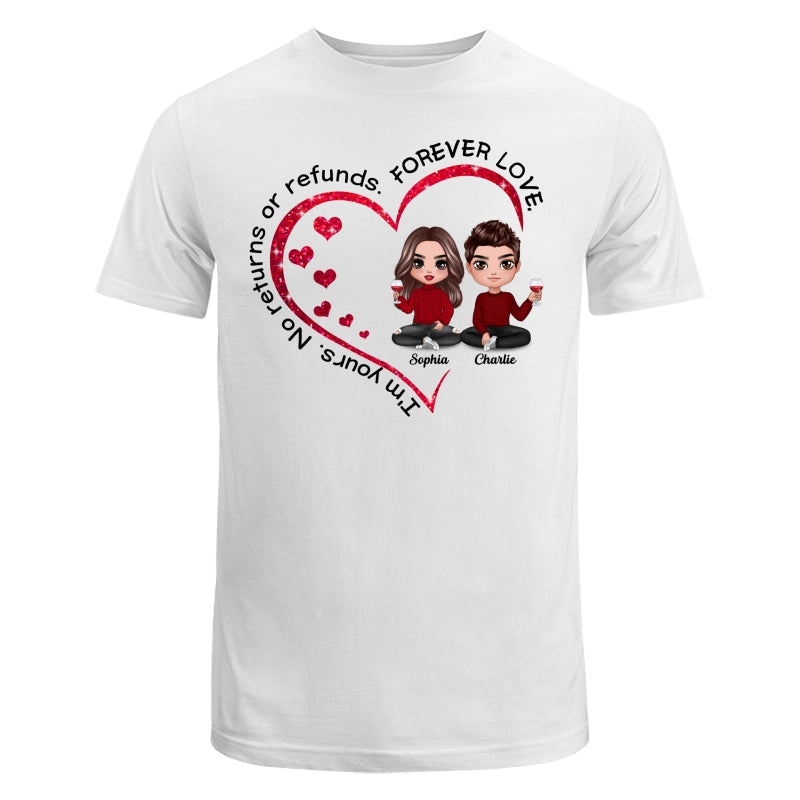 Doll Couple Sitting Inside Heart Valentine‘s Day Gift Personalized Shirt