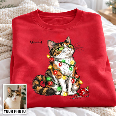 Custom Pet Portrait Bossy Cat Upload Your Photo - Personalized Shirt - Funny Christmas Gift For Cat Lover