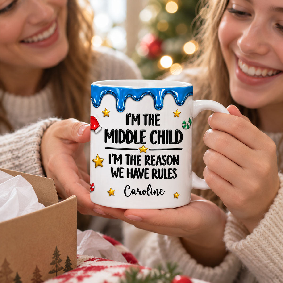 Custom Who Make the Rules - Personalized Mug - Funny Christmas Gift for Sisters, Brothers, Siblings