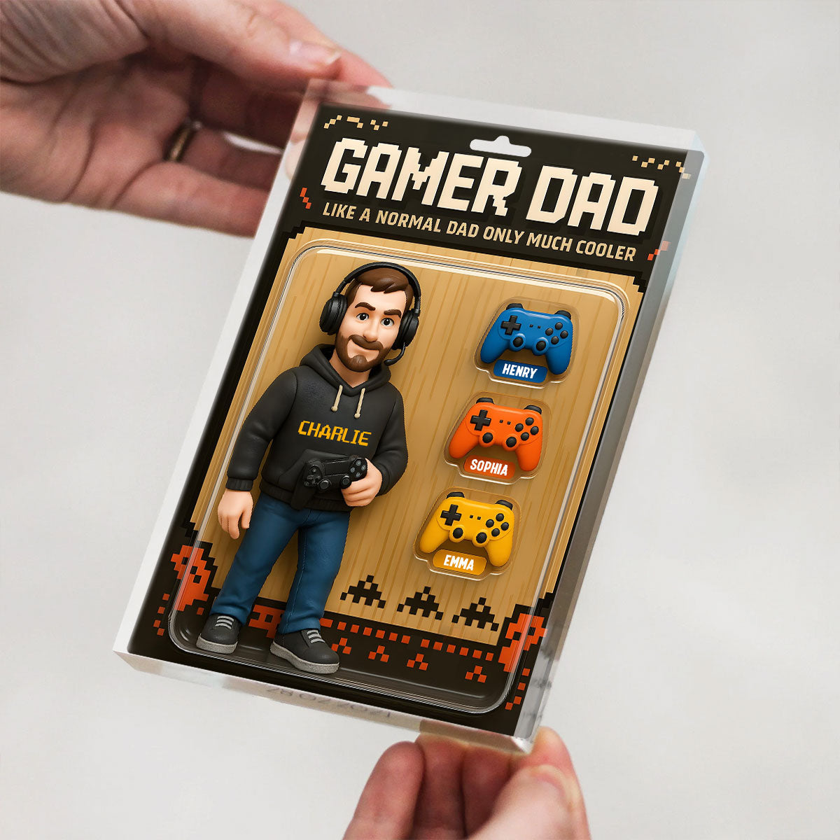 Gamer Dad Cooler 3D Effect - Personalized Acrylic Block Plaque - Gift For Husband Dad