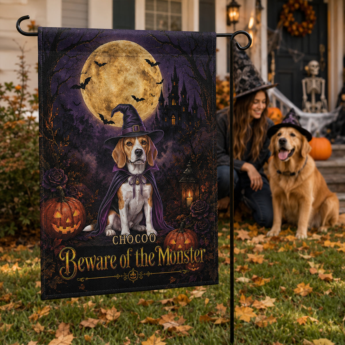 Custom Photo Pet Halloween - Personalized Garden Flag - Halloween Decor Gift, Gift For Pet Lovers