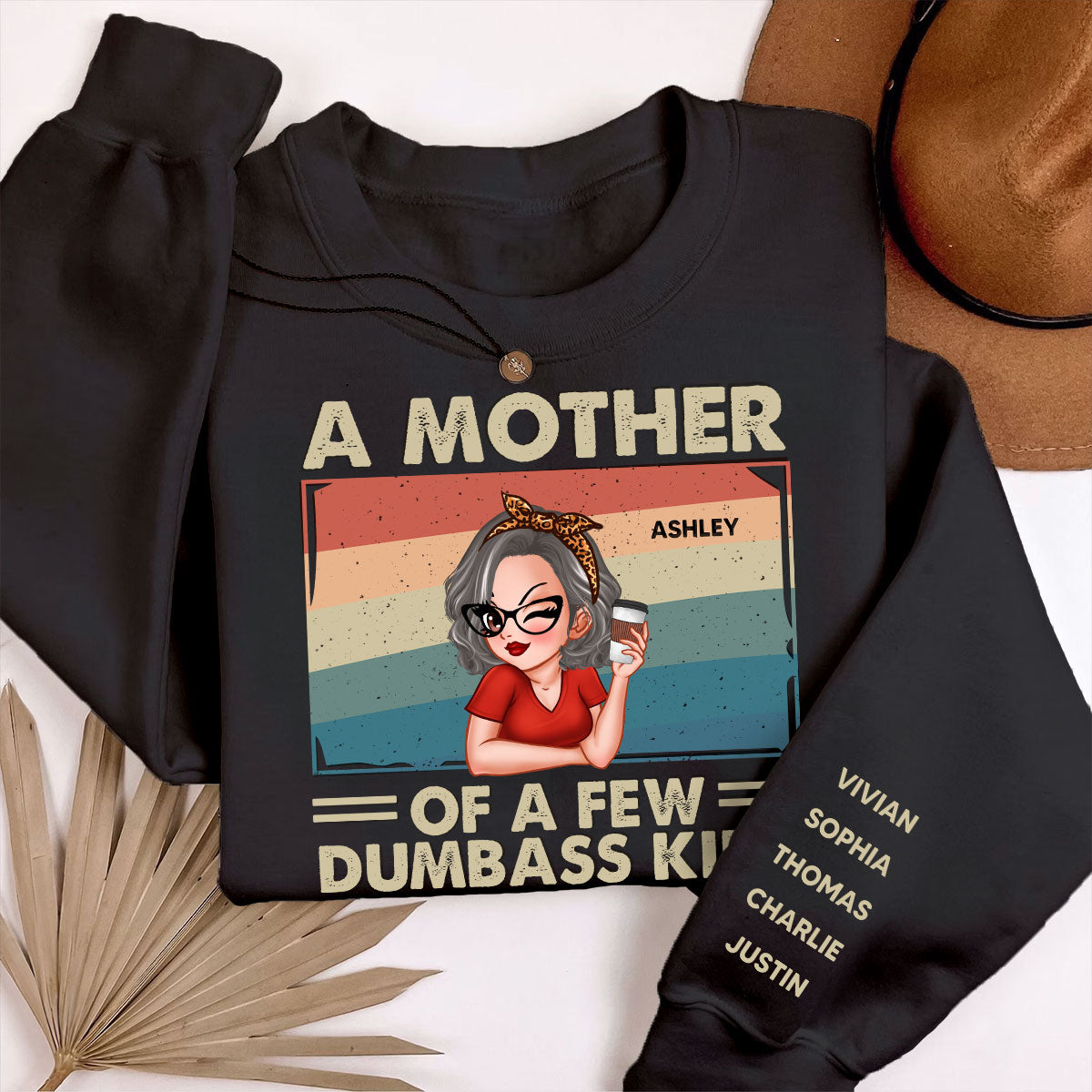 Proud Mother Of A Few Kids Personalized Sleeve Printed Sweatshirt