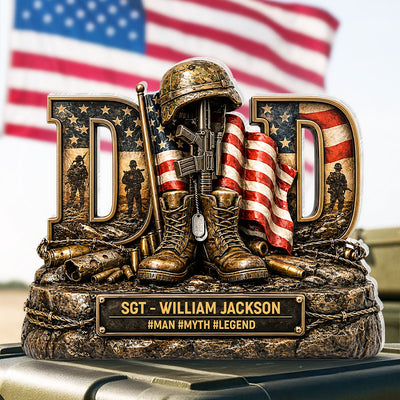 Proud American Veteran Dad - Acrylic Block Plaque - Father's Day Gift For Dad, Husband