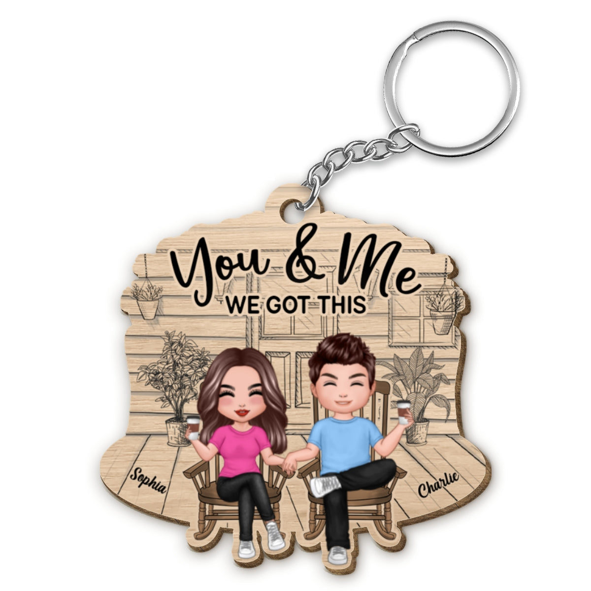 Couple We Got This Personalized Wooden Keychain