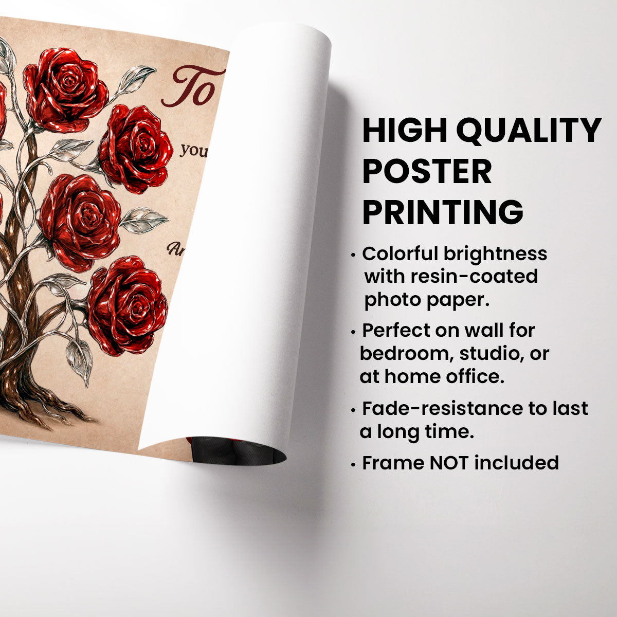 3D Effect Rose Tree To My Daughter From Mom Personalized Poster, Gift For Daughter