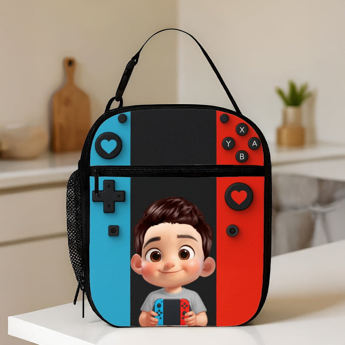 For Boys Girls, Game Lunch Bag for School - Personalized Insulated Lunch Bag