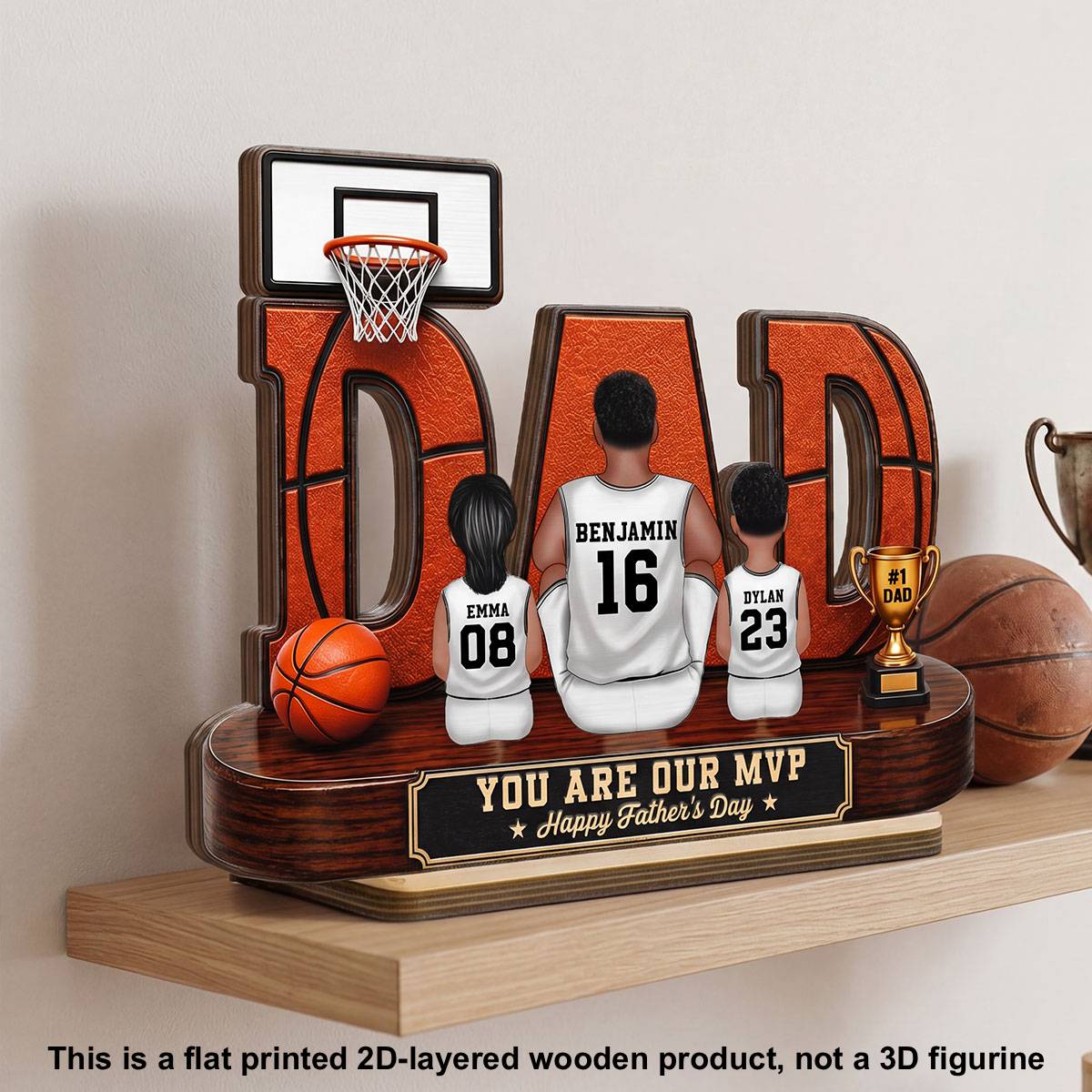 [UP TO 39% OFF] Basketball Dad Legend Daddy's Dream Team - Personalized 2-Layered Wooden Plaque - Unique Father's Day Gift For Dad, Husband, Basketball Fans