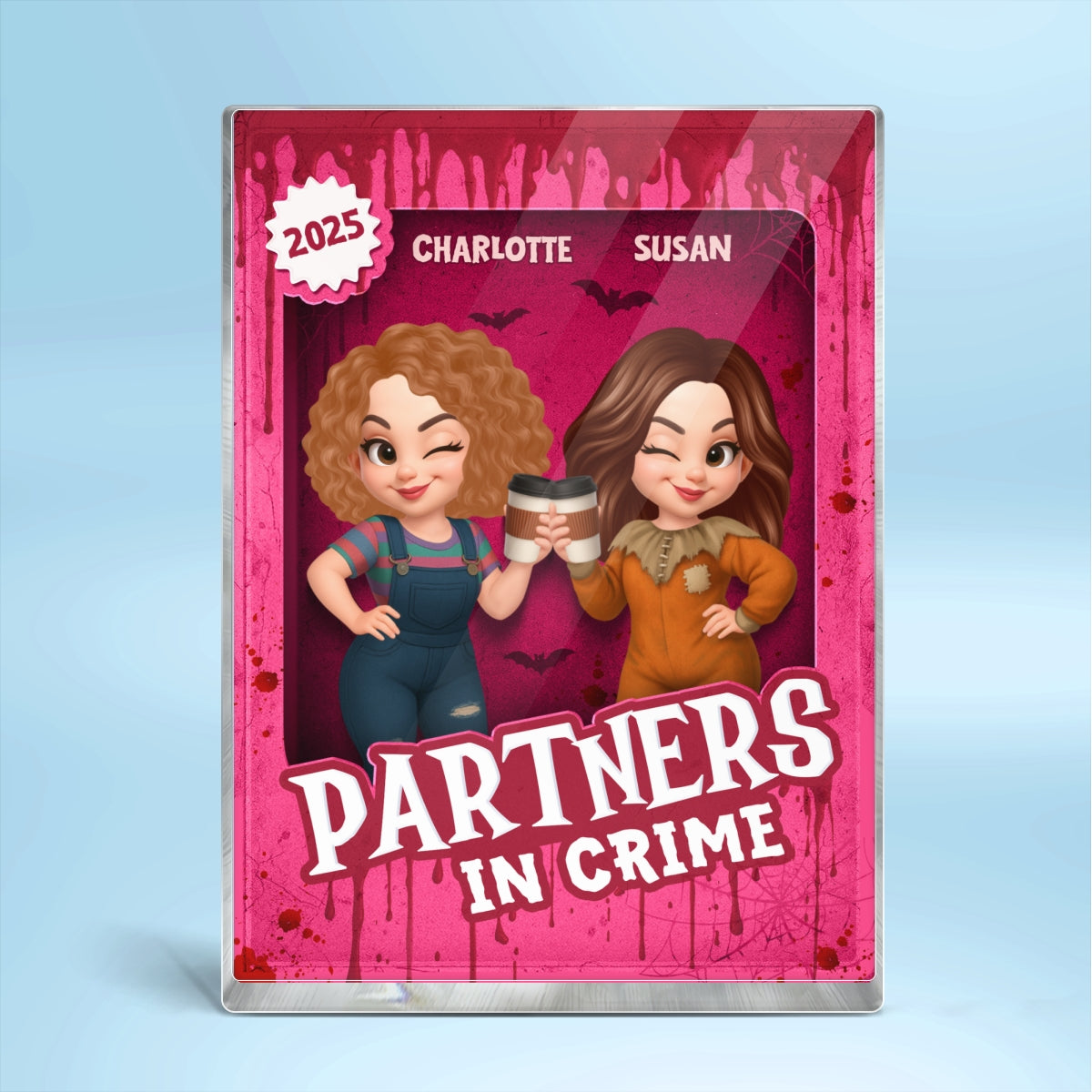 Halloween Besties Sisters Horror Movie 3D Effect Action Figure Personalized Acrylic Block
