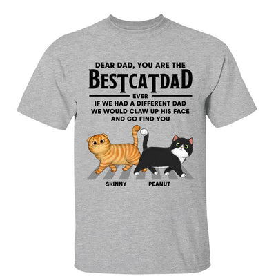 Dear Cat Dad Walking Cat Personalized Shirt
