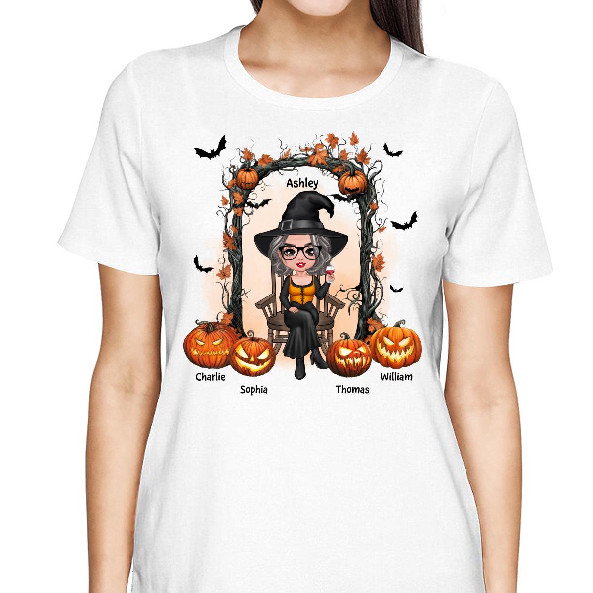Halloween Grandma Mom Scary Pumpkins Personalized Shirt