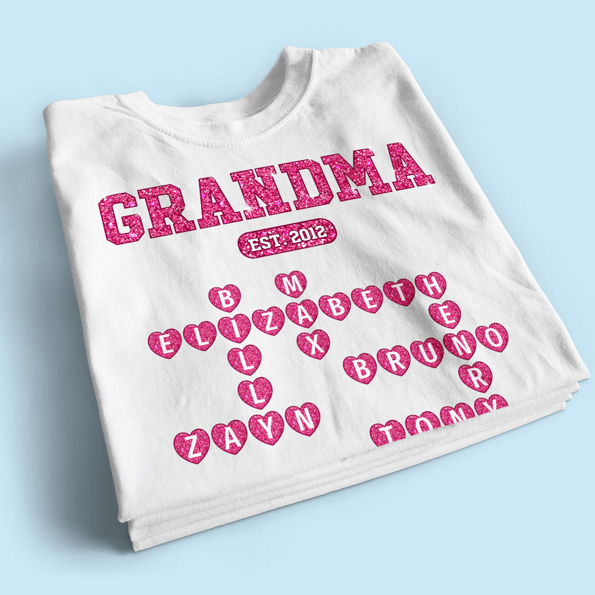 Grandma Est. Crossword Art Puzzle Unique Gift For Grandma Personalized Shirt