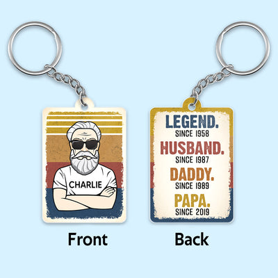 The Legend Grandpa Old Man Retro Personalized Acrylic Keychain