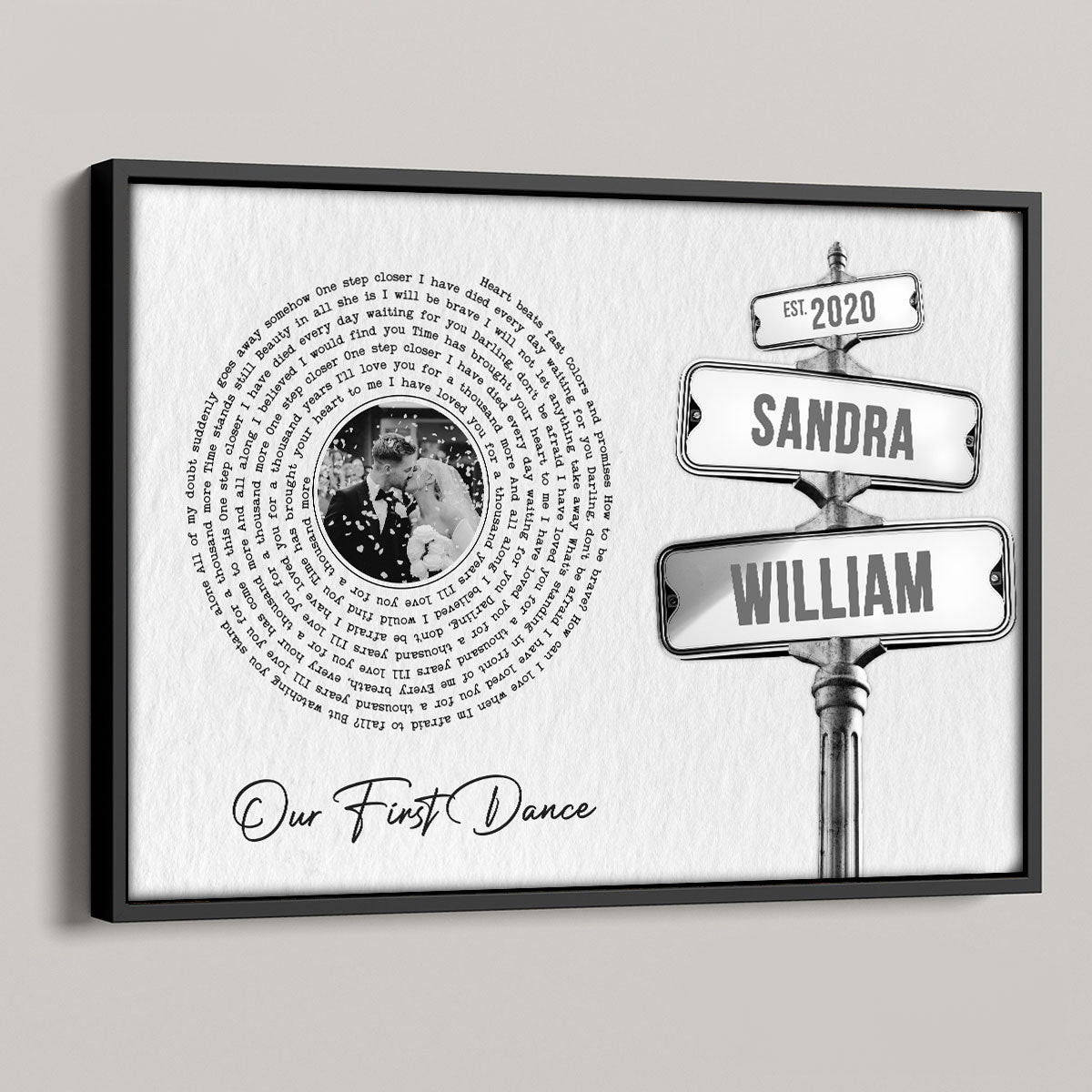 Personalized Vinyl Record Custom Couple Wedding Song Poster,  Gift Anniversary Gift for him, Gift for her