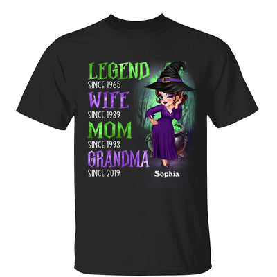 Halloween Green And Purple Legend Sassy Grandma Personalized Shirt
