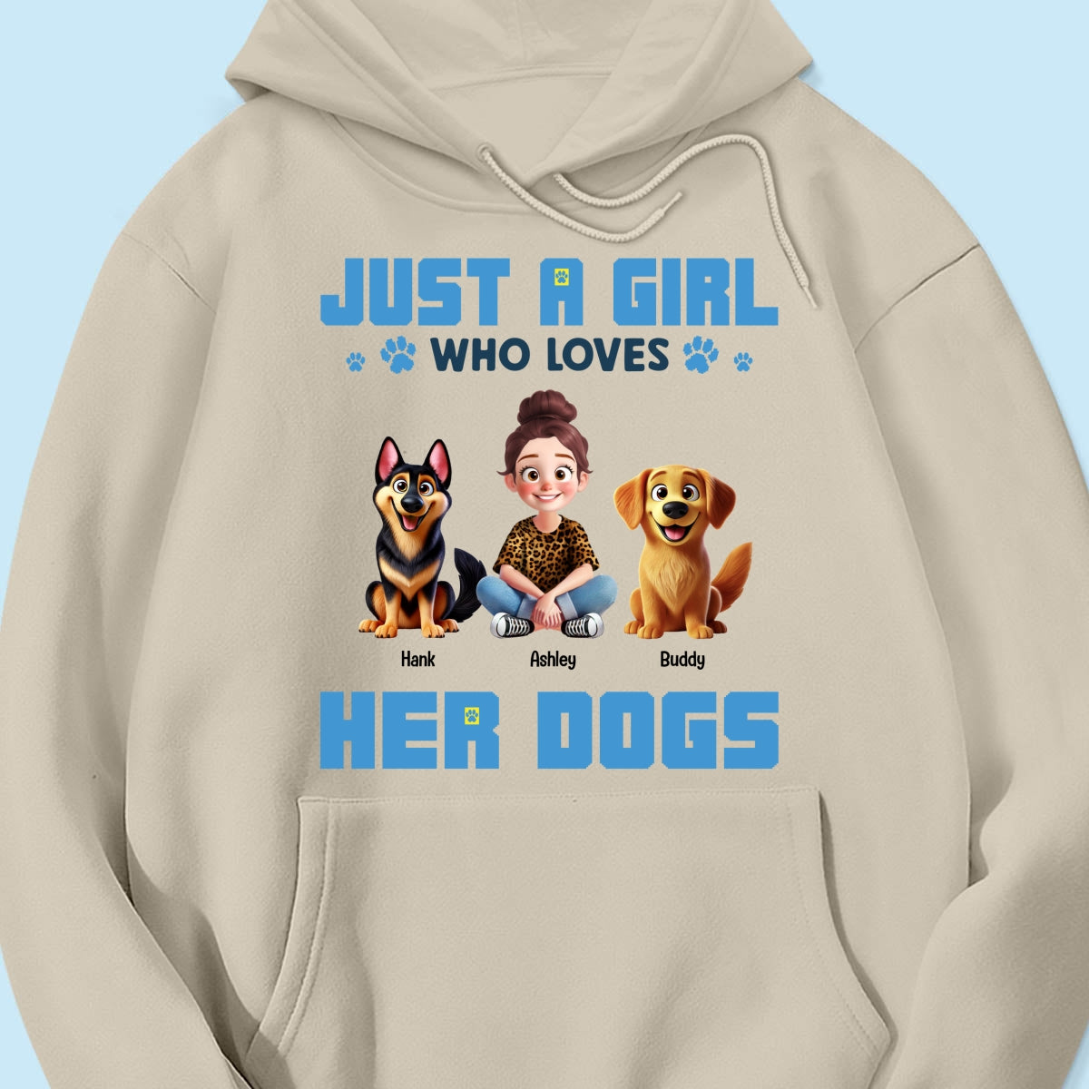 Animation Cartoon Just A Girl Who Loves Her Dogs Personalized Shirt, Gift For Dog Lovers