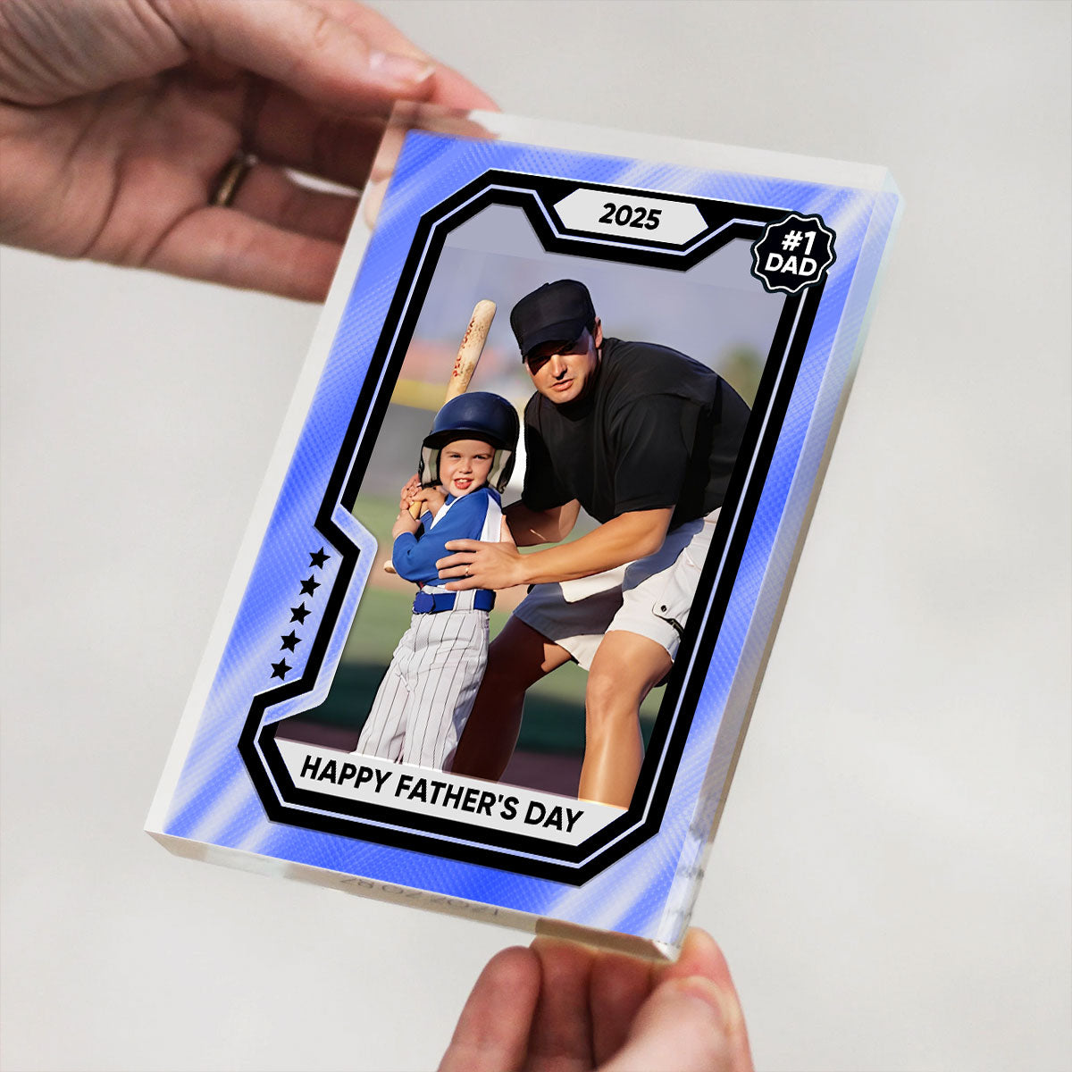 Premium Baseball Card Personalized Acrylic Block Plaque, Father's Day Gift for Dads, Gift for Husband