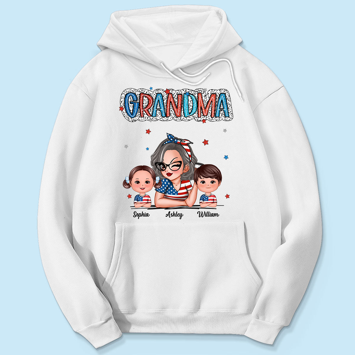 4th Of July Grandma And Grandkids Personalized Shirt, America Independence Day