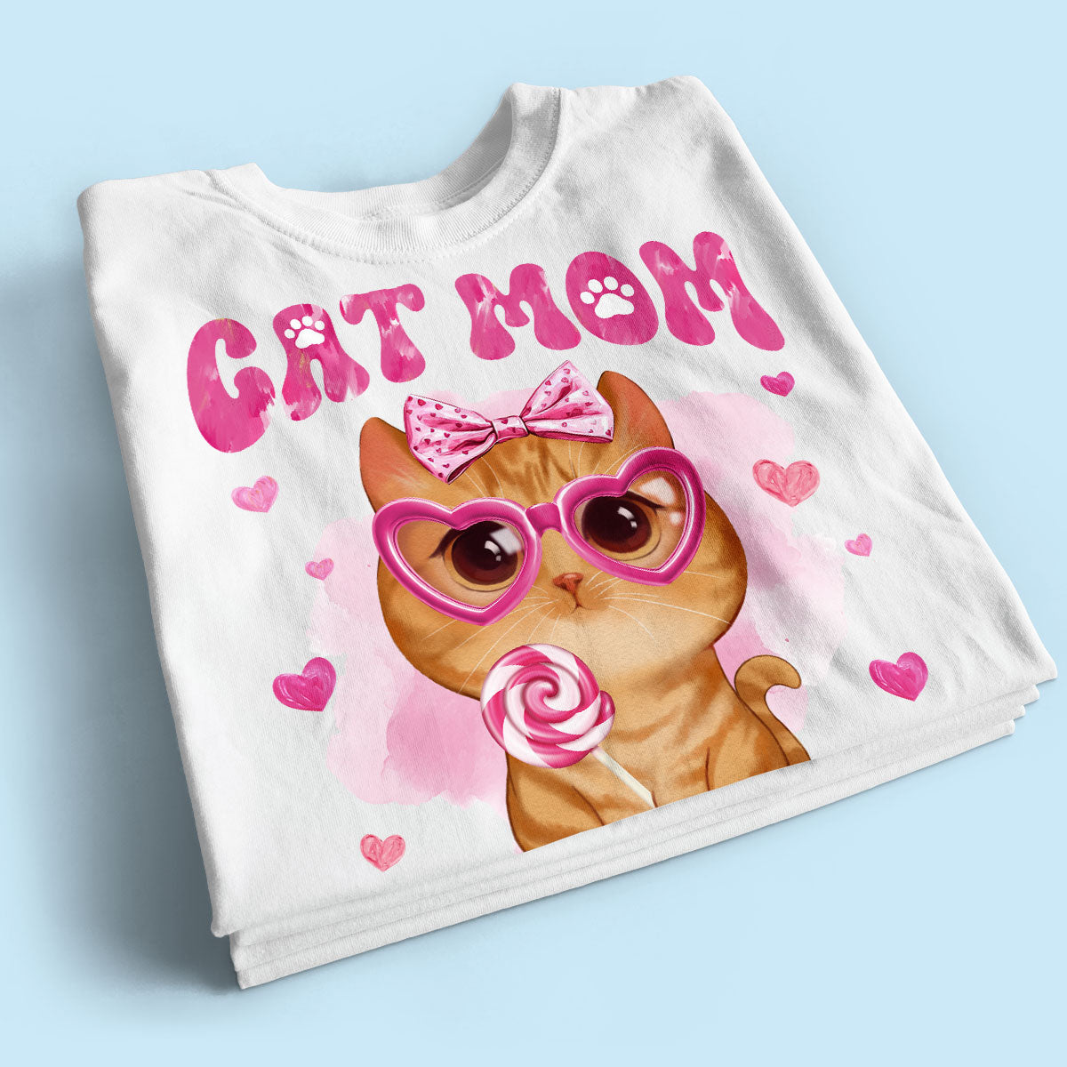 Watercolor Cute Cats Cat Mom Personalized Shirt,  Gift For Cat Lovers, Cat Moms