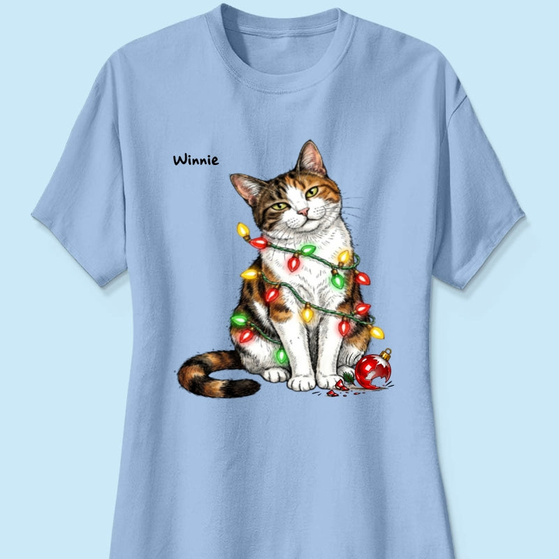 Custom Pet Portrait Bossy Cat Upload Your Photo - Personalized Shirt - Funny Christmas Gift For Cat Lover