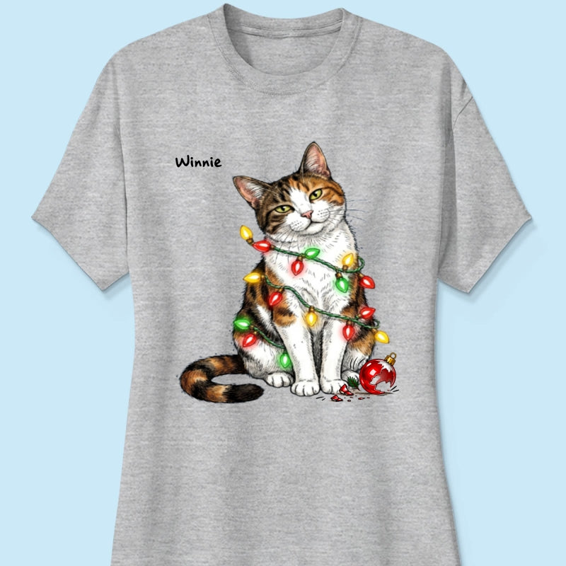Custom Pet Portrait Bossy Cat Upload Your Photo - Personalized Shirt - Funny Christmas Gift For Cat Lover