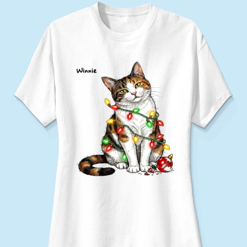 Custom Pet Portrait Bossy Cat Upload Your Photo - Personalized Shirt - Funny Christmas Gift For Cat Lover
