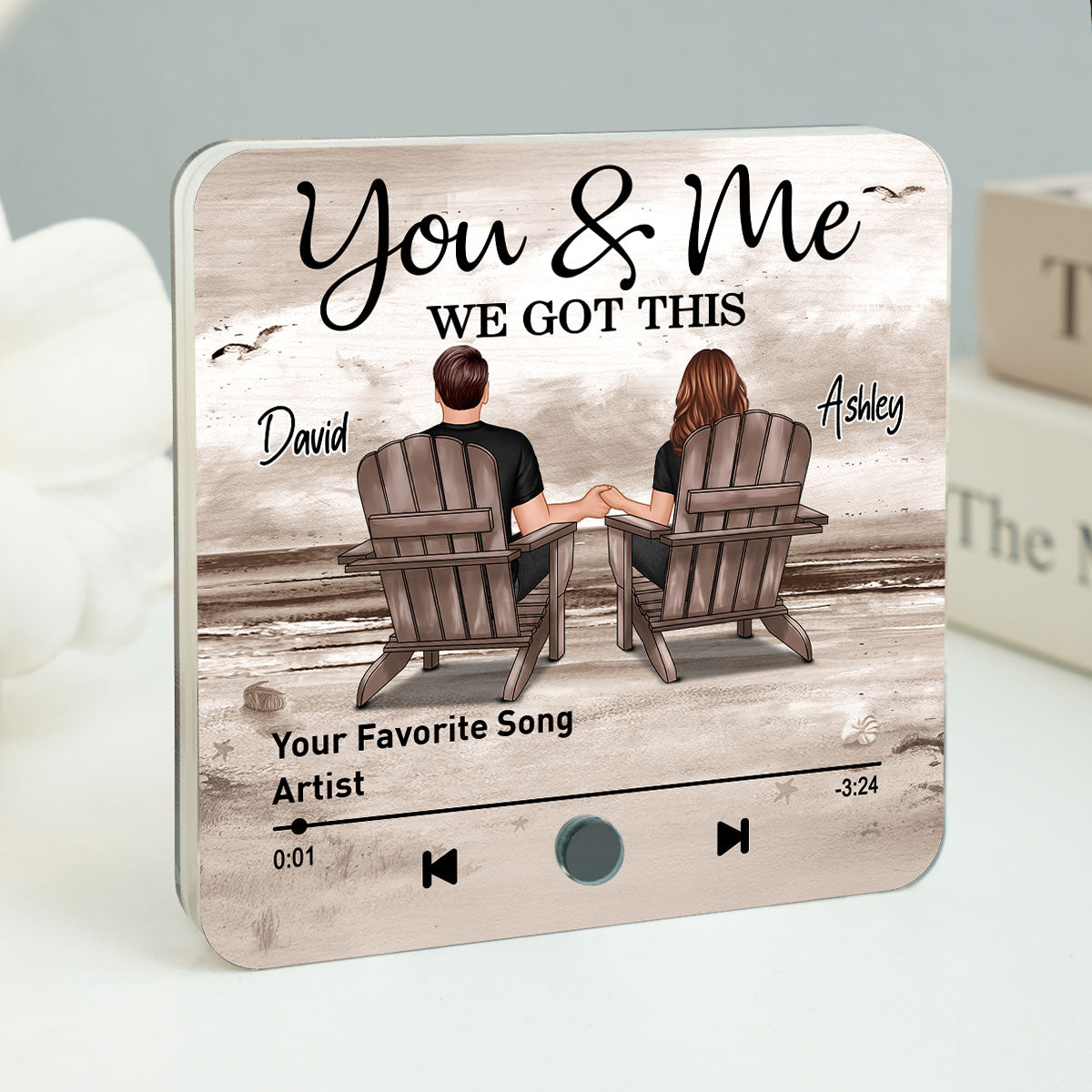 Couple You & Me We Got This Retro Personalized Music Fridge Magnet, Heartfelt 2025  Gift For Couple, For Him, For Her, Boyfriend, Girlfriend, Husband, Wife