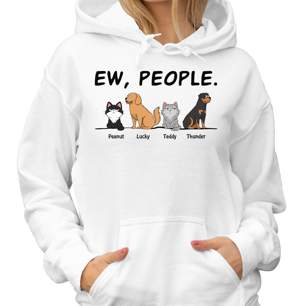 Ew People Funny Dogs Cats Cartoon Personalized Shirt