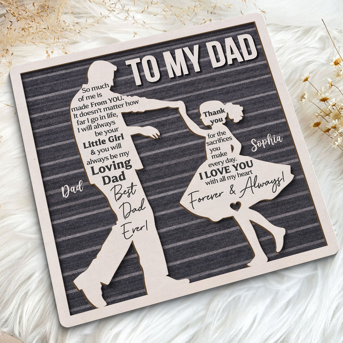 I Will Always Be Your Little Girl Father & Daughter Dancing - Personalized 2-Layered Wooden Plaque - Sentimental Father's Day Gift For Dad From Daughter