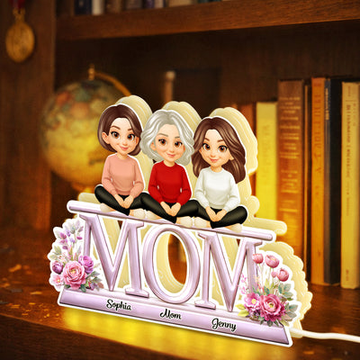 Lovely Mom And Kids - Personalized Light Box - Heartfelt Gift For Mom, Grandma