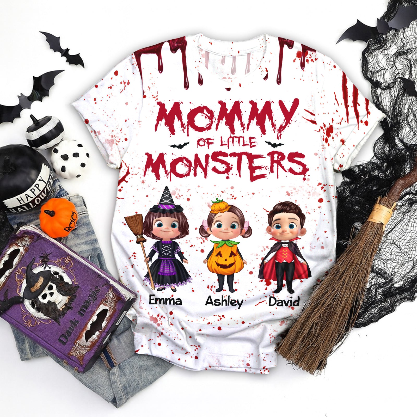 Halloween Grandma Mommy Daddy Grandpa Of The Monsters Cute Kids Personalized Shirt