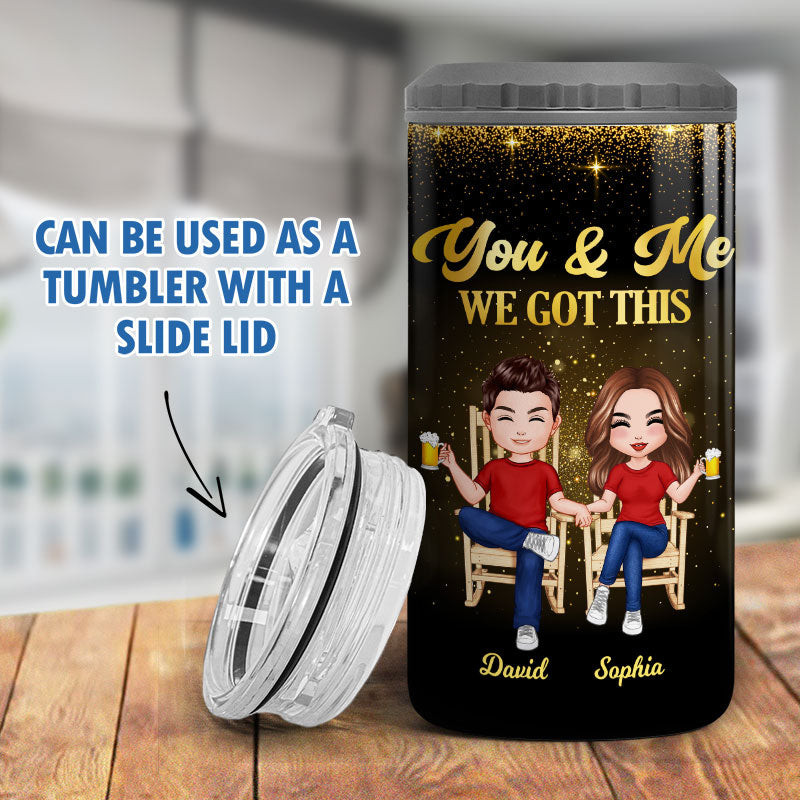 Cheers To Our Anniversary Couple Gift Personalized 4 In 1 Can Cooler