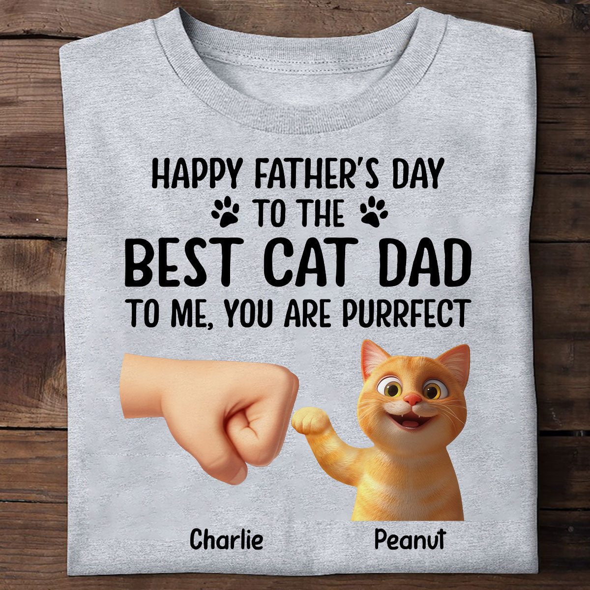 Happy Father's Day To The Best Cat Dad, You're Purrfect Personalized Shirt, Gift for Cat Dads