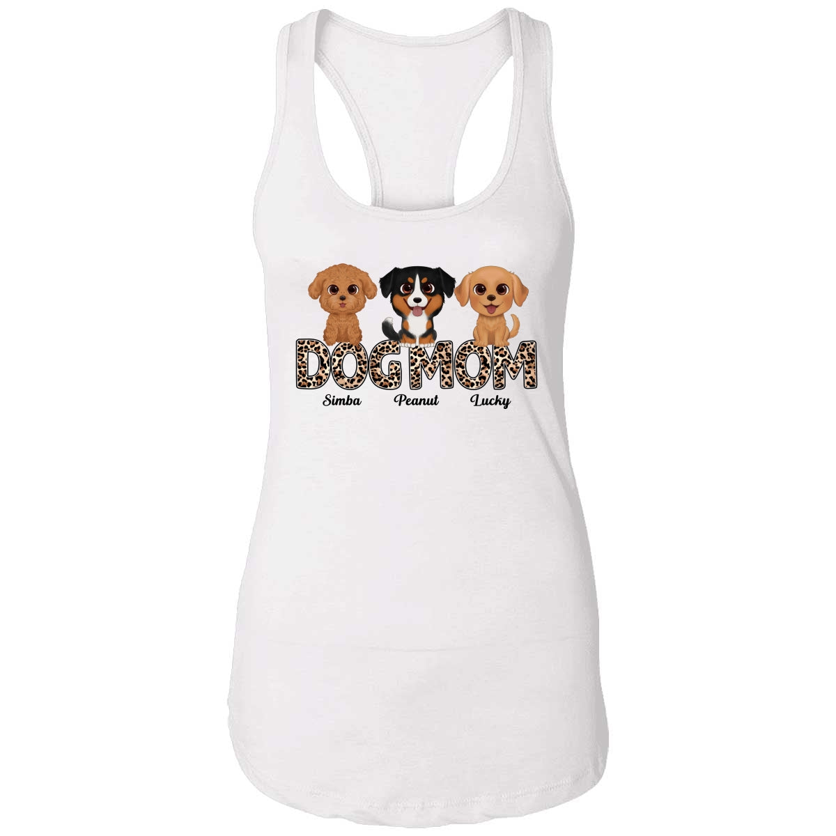 Patterned Dog Mom Watercolor Cute Dogs Personalized Tank Top Shirt
