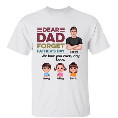 Real Man And Kids Forget Father‘s Day Retro Personalized Shirt