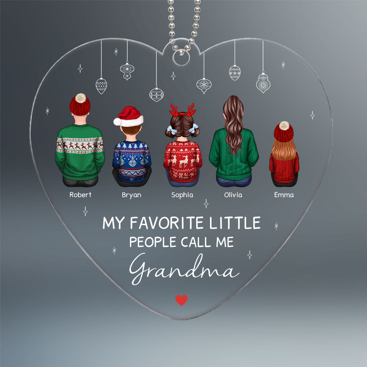 Favorite Little People Call Me Grandma Mom Personalized Acrylic Ornament