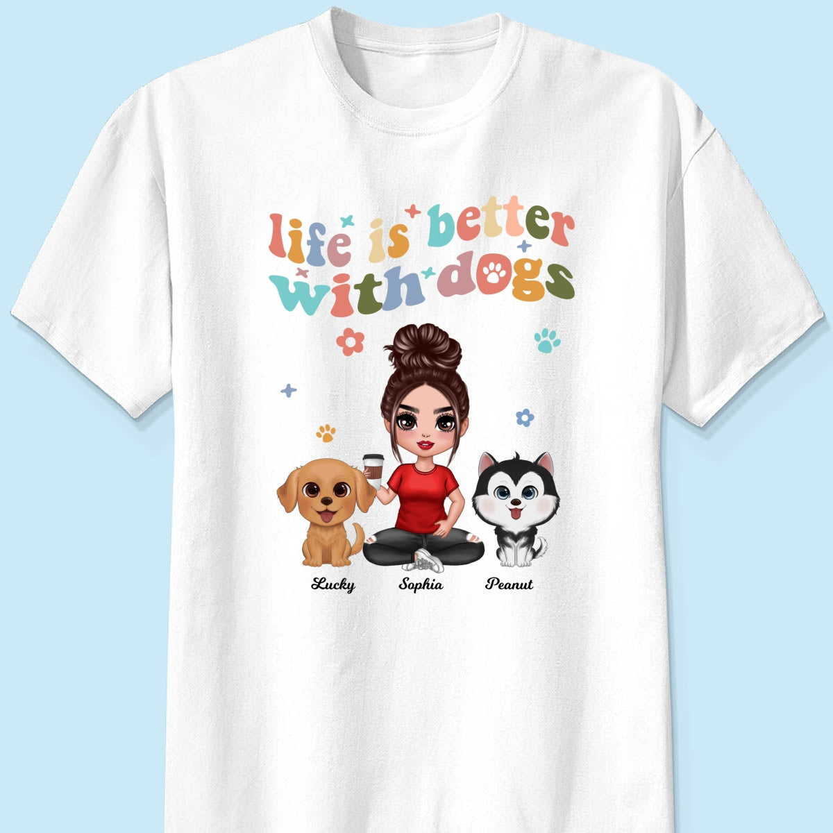 Life Is Better With Dogs Vintage Style Personalized Shirt