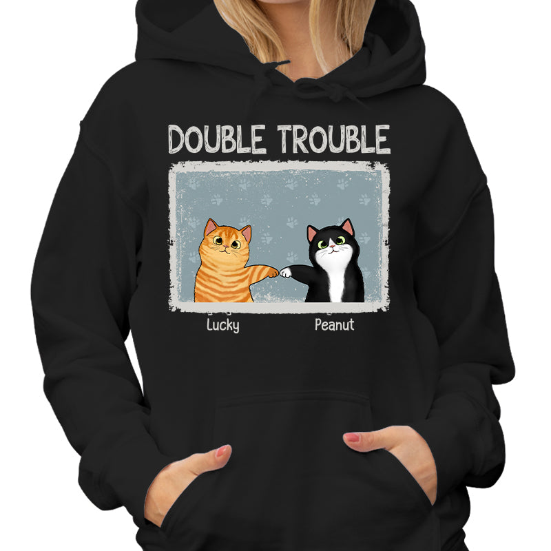 Double Trouble Drizzle Color Frame Fluffy Cat Personalized Shirt