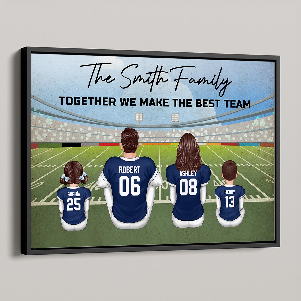 American Football Family Personalized Poster, Unique and Meaningful Family Gift For Your Loved Ones