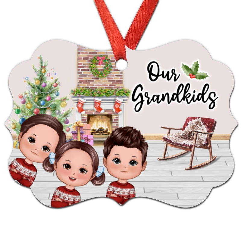 Our Grandkids Christmas Peeking Doll Kids Gift For Grandma Grandpa Personalized Christmas Ornament