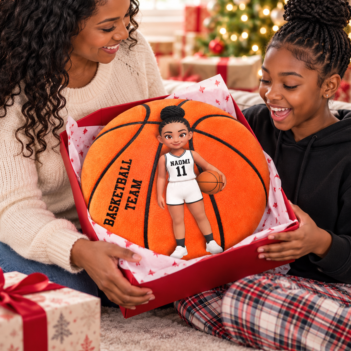 Proud Basketball Player Custom Team Color Team Name - Personalized Pillow - Christmas Gift For Basketball Players, Granddaughter, Daughter, Grandson, Son