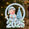 Baby Photo Beside Christmas Tree 2025 - Personalized Acrylic Ornament - Unique Christmas Gift For New Parents, Newborn Keepsake