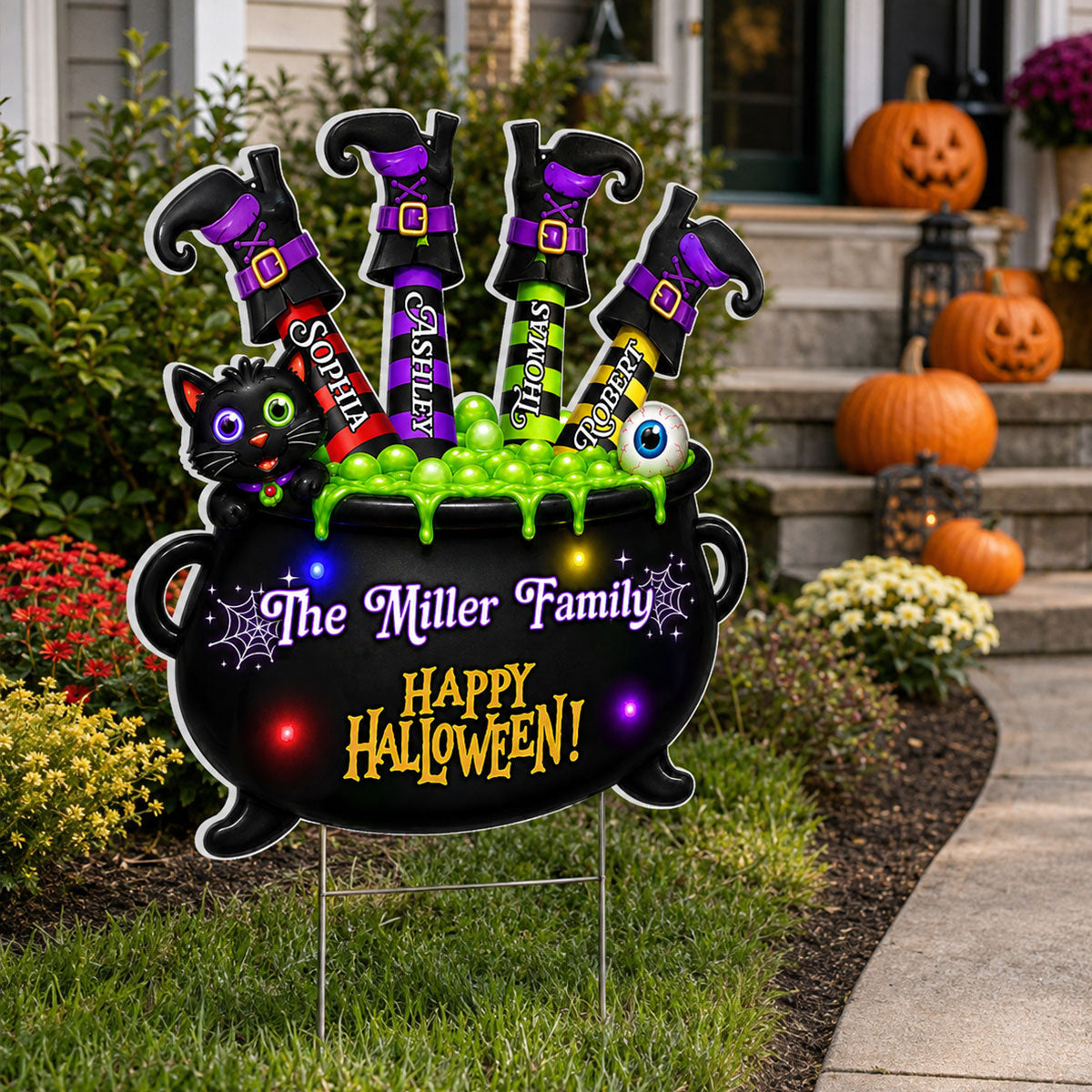 Trending Witch Legs - Personalized Yard Sign - Halloween Decoration For Family, Grandparents