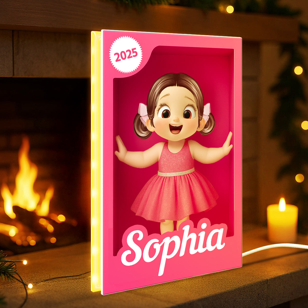 Cute Kid in Toy Box - Personalized Light Box - Christmas Gift for Kids, Grandkids