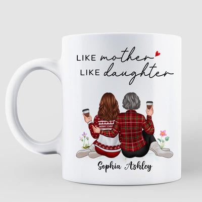 Embracing Mother Daughter Back View Personalized Mug
