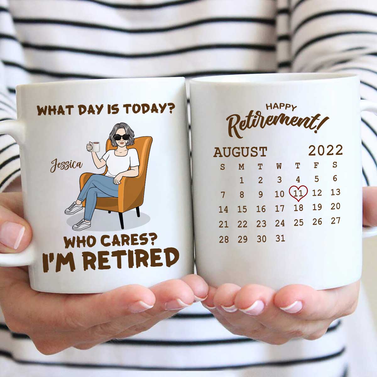 Enjoy The Next Chapter What Day Is Today I'm Retired Retirement Gift Calendar Personalized Mug