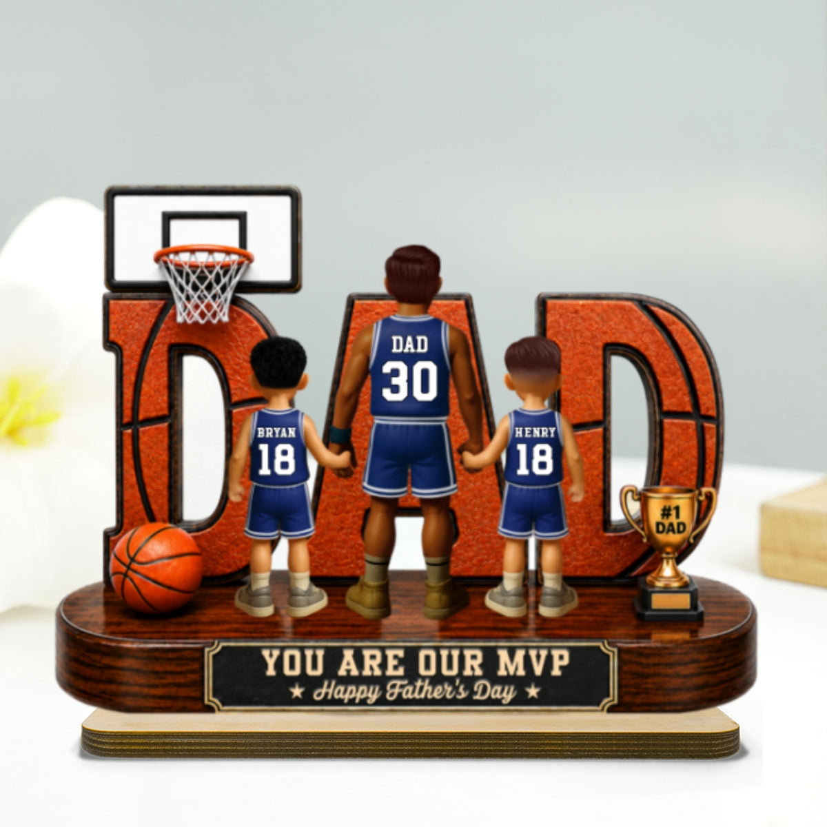 [UP TO 38% OFF] Basketball Dad Legend You Are Our MVP - Personalized 2-Layered Wooden Plaque - Unique Trending 2026 Father's Day Gift For Dad, Husband, Basketball Fans