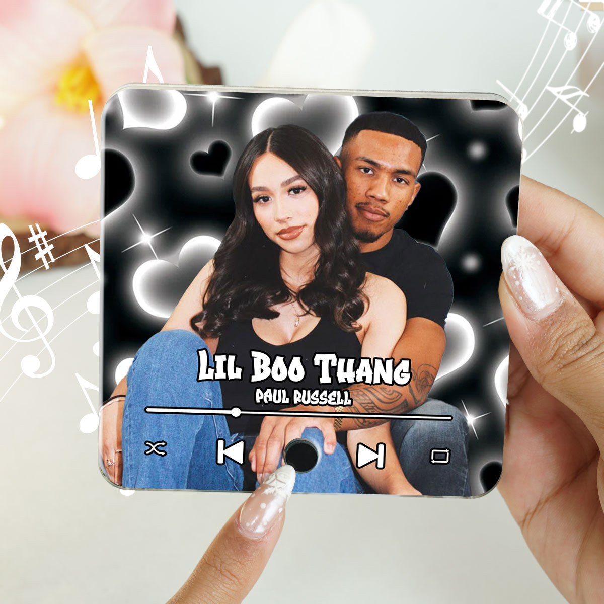 Y2K Couple Photo Personalized Music Fridge Magnet, Gift for him, Gift for her