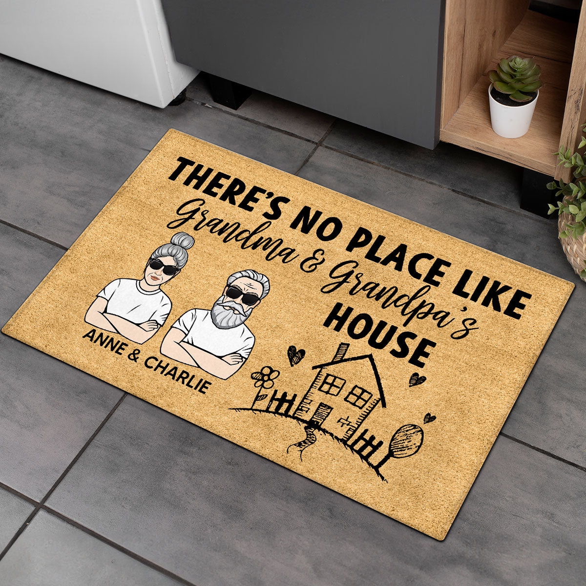 No Place Like Grandma Grandma‘s House Gift For Grandparents Personalized Doormat