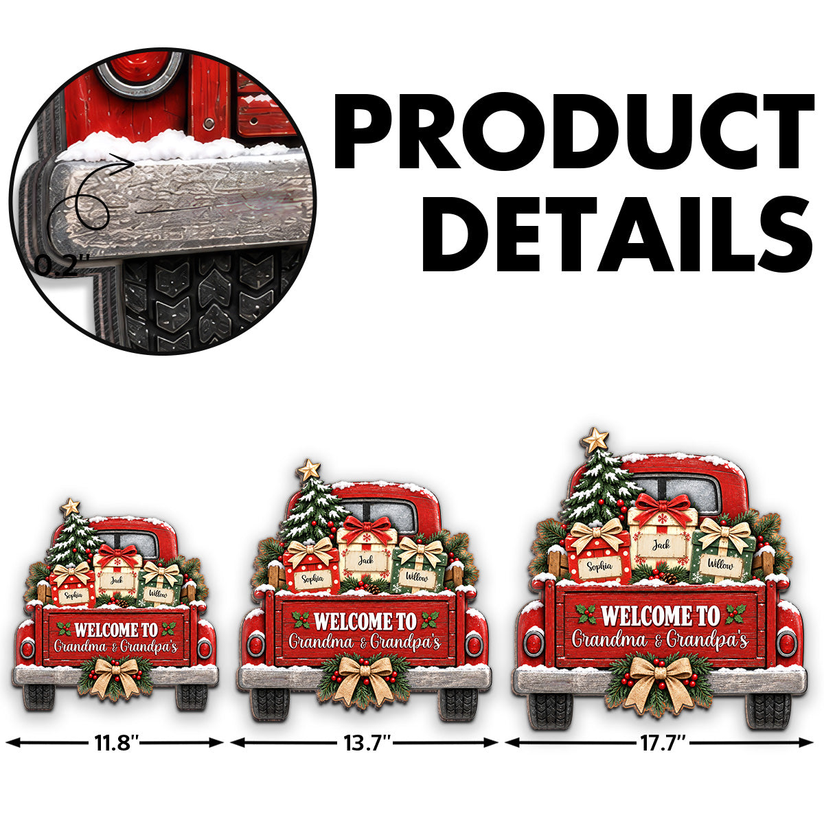 Welcome To Grandma Grandpa's House Christmas Truck 2D Flat Printed - Personalized Wood Sign - Christmas Decor For Grandparents