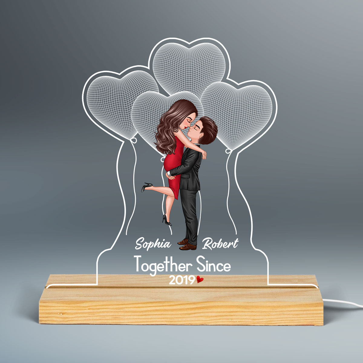 Hugging Couple Balloon Personalized Custom Shape LED Night Light LED Lamp